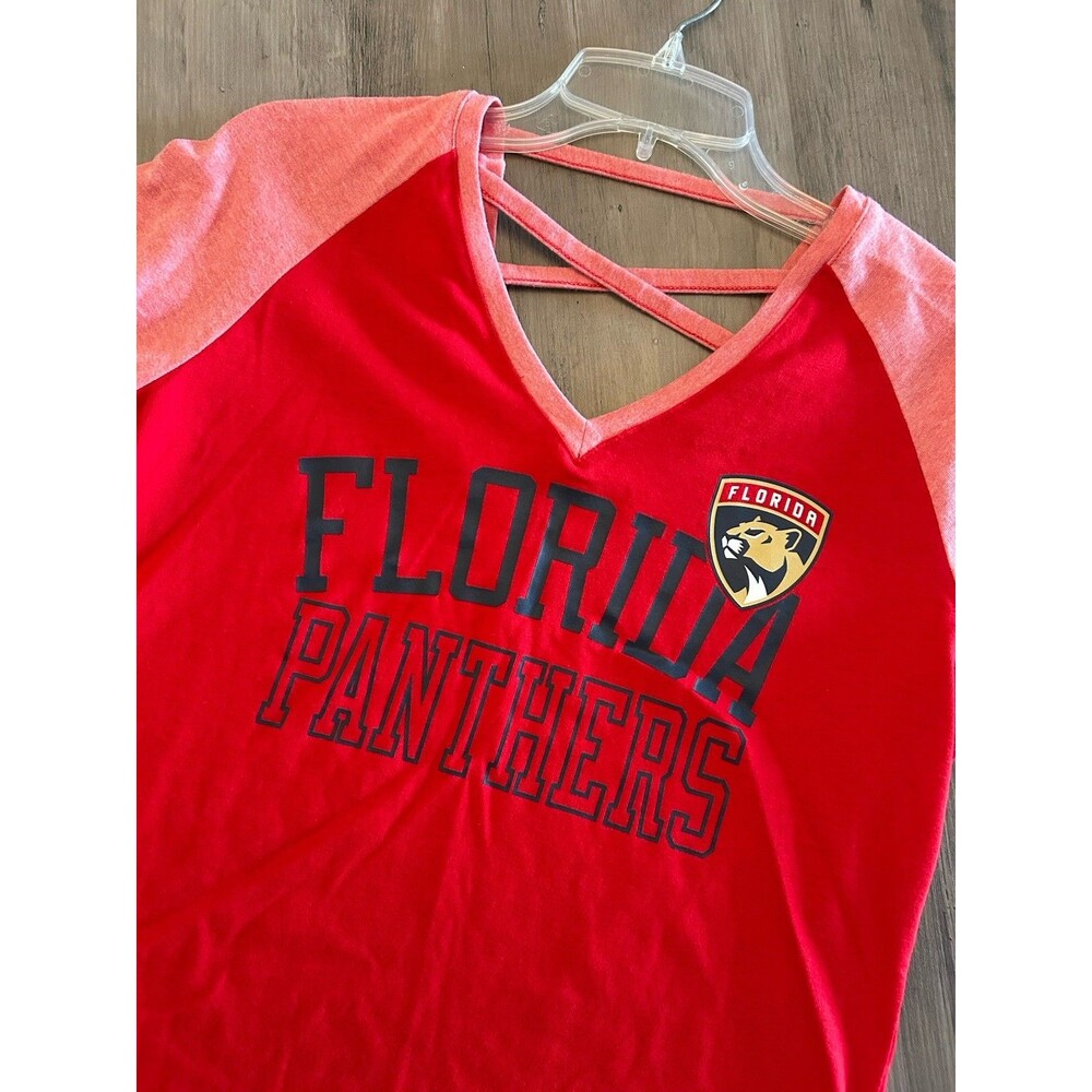 Adidas NHL Florida Panthers Hockey Hands High V-Neck Womens Ladies Size M